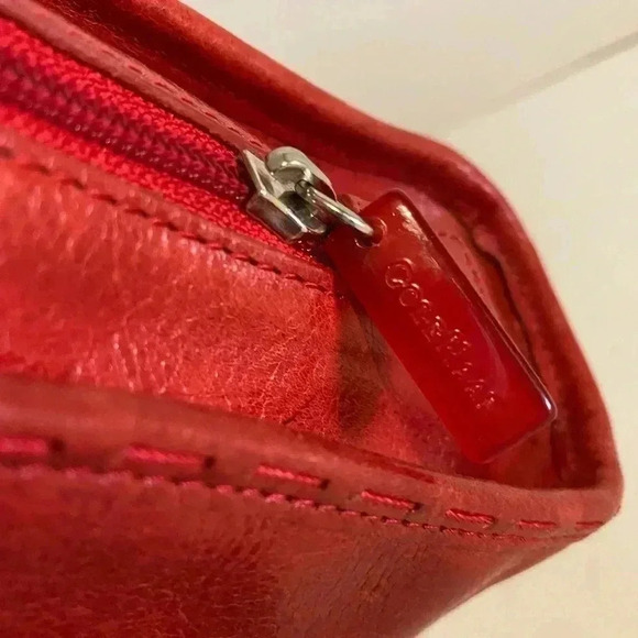 Cole Haan red leather satchel handbag - Picture 7 of 14